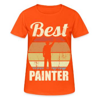Best Painter - Women's Breathable T-Shirt - neon orange - Front - AI Model Female 172 dark (172cm)