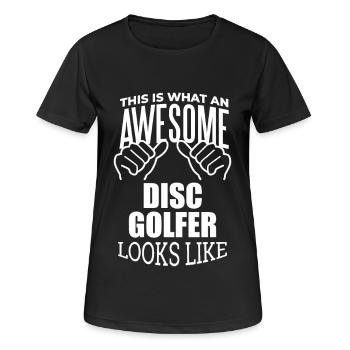 Disc Golf Disc Golf Disc Golf - Women's Breathable T-Shirt - black - Front - AI Model Female 172 light (172cm)