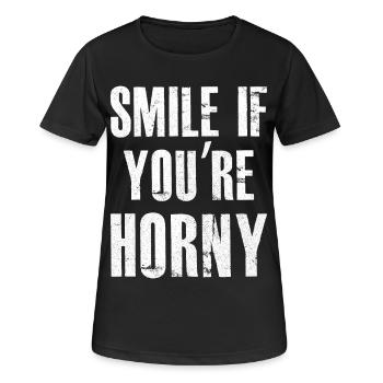 Souriez si vous êtes excité - T-shirt respirant Femme - noir - Devant - AI Model Female 172 light (172cm)