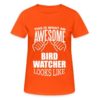 Bird Watching - Women's Breathable T-Shirt - neon orange - Front - AI Model Female 172 dark (172cm)