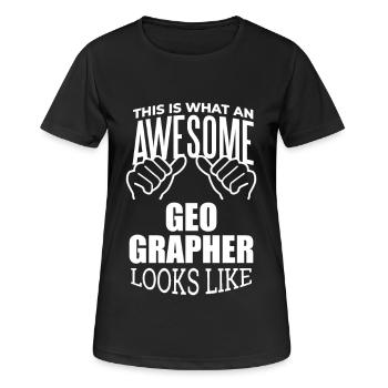 Geography - Women's Breathable T-Shirt - black - Front - AI Model Female 172 light (172cm)