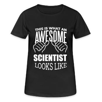 scientifique - T-shirt respirant Femme - noir - Devant - AI Model Female 172 light (172cm)