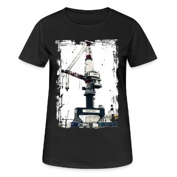 Rostock Port Liebherrr Crane - Women's Breathable T-Shirt - black - Front - AI Model Female 172 light (172cm)