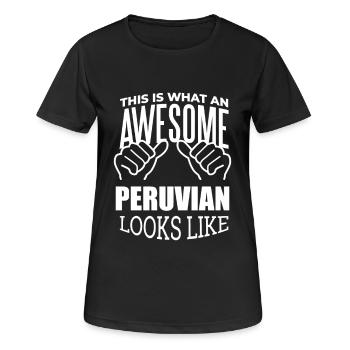 Peru - Frauen T-Shirt atmungsaktiv - Schwarz - Vorne - AI Model Female 172 light (172cm)