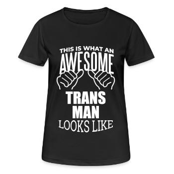 Trans Man Trans Man Trans Man - Women's Breathable T-Shirt - black - Front - AI Model Female 172 light (172cm)