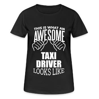 Taxifahrer Taxifahrer Taxifahrer Taxifahrer - Frauen T-Shirt atmungsaktiv - Schwarz - Vorne - AI Model Female 172 light (172cm)