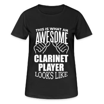 Klarinette - Frauen T-Shirt atmungsaktiv - Schwarz - Vorne - AI Model Female 172 light (172cm)