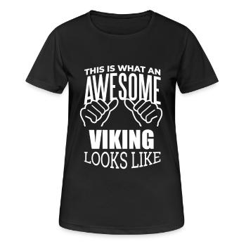 Wikinger, Wikinger, Wikinger, Wikinger - Frauen T-Shirt atmungsaktiv - Schwarz - Vorne - AI Model Female 172 light (172cm)