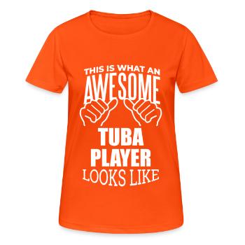 Tuba - Women's Breathable T-Shirt - neon orange - Front - AI Model Female 172 dark (172cm)