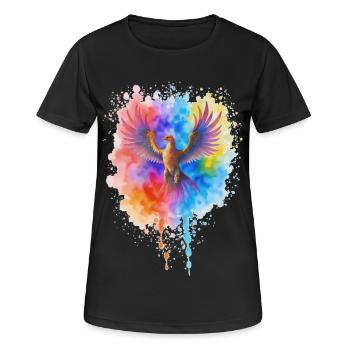 Rushing Watercolor Phoenix - Women's Breathable T-Shirt - black - Front - AI Model Female 172 light (172cm)