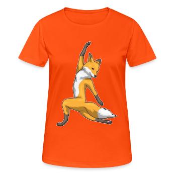 Fox Yoga Fitness Gymnastics - Women's Breathable T-Shirt - neon orange - Front - AI Model Female 172 dark (172cm)