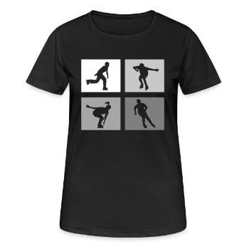 Inline-Skating Rollerskates Inline-Skater - Women's Breathable T-Shirt - black - Front - AI Model Female 172 light (172cm)