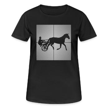 Cheval de trot, courses de trot, sports équestres, chevaux - T-shirt respirant Femme - noir - Devant - AI Model Female 172 light (172cm)