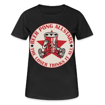 Beer Pong Allstars | Les couleurs peuvent être modifiées - T-shirt respirant Femme - noir - Devant - AI Model Female 172 light (172cm)