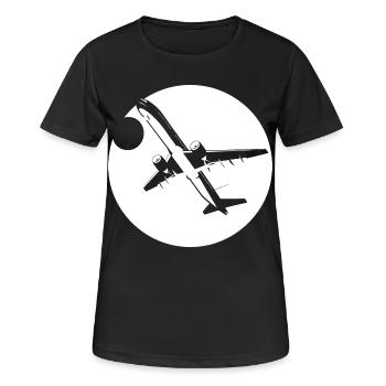 Dessin d’aviateur - T-shirt respirant Femme - noir - Devant - AI Model Female 172 light (172cm)