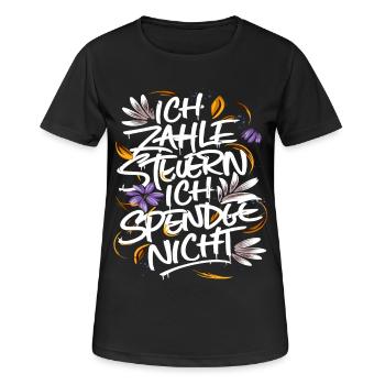 Je paie des impôts. Je ne donne pas. - T-shirt respirant Femme - noir - Devant - AI Model Female 172 light (172cm)