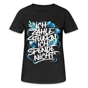 Je paie des impôts ! Je ne fais pas de don - T-shirt respirant Femme - noir - Devant - AI Model Female 172 light (172cm)