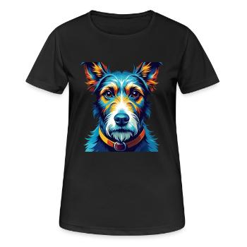 Foxterrier Glatte Hunderasse Karikatur Kawaii - Frauen T-Shirt atmungsaktiv - Schwarz - Vorne - AI Model Female 172 light (172cm)