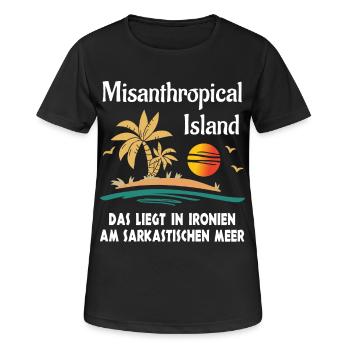 Misanthropical Island Sommer Urlaub Mallorca Fun - Frauen T-Shirt atmungsaktiv - Schwarz - Vorne - AI Model Female 172 light (172cm)