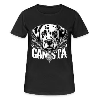 Dalmatiner Gangsta Gangster Hund Geschenk - Frauen T-Shirt atmungsaktiv - Schwarz - Vorne - AI Model Female 172 light (172cm)