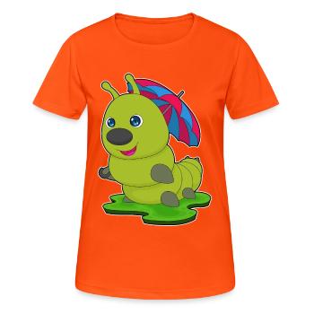 Parapluie Caterpillar - T-shirt respirant Femme - orange néon - Devant - AI Model Female 172 dark (172cm)