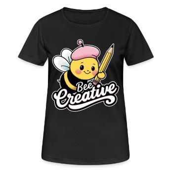 abeille créative abeille soyez créatif - T-shirt respirant Femme - noir - Devant - AI Model Female 172 light (172cm)