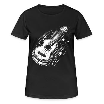 Ukulele - Frauen T-Shirt atmungsaktiv - Schwarz - Vorne - AI Model Female 172 light (172cm)