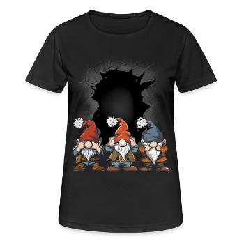 Nains, Nains, Gnomes, , , Contes de fées, Enfant - T-shirt respirant Femme - noir - Devant - AI Model Female 172 light (172cm)
