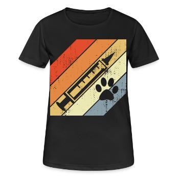 Seringue rétro - T-shirt respirant Femme - noir - Devant - AI Model Female 172 light (172cm)