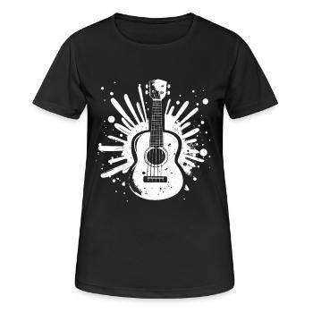Ukulele Streetart - Frauen T-Shirt atmungsaktiv - Schwarz - Vorne - AI Model Female 172 light (172cm)
