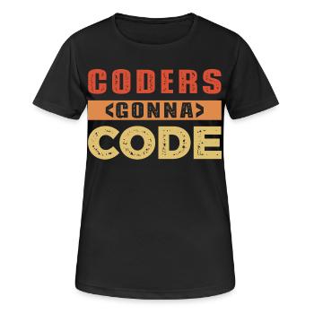 Developer Saying - Women's Breathable T-Shirt - black - Front - AI Model Female 172 light (172cm)
