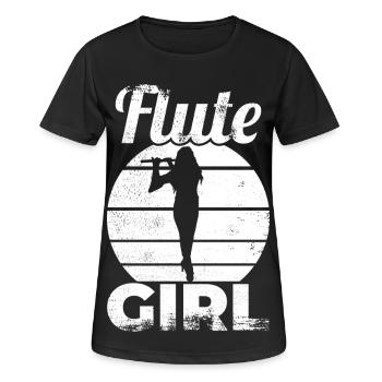 Flötenspielerin - Frauen T-Shirt atmungsaktiv - Schwarz - Vorne - AI Model Female 172 light (172cm)
