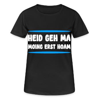 Bayrischer Spruch  - Frauen T-Shirt atmungsaktiv - Schwarz - Vorne - AI Model Female 172 light (172cm)