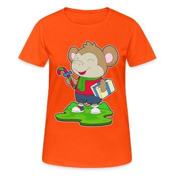Forfait Noël Singe - T-shirt respirant Femme - orange néon - Devant - AI Model Female 172 dark (172cm)