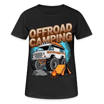 Camping tout-terrain - T-shirt respirant Femme - noir - Devant - AI Model Female 172 light (172cm)