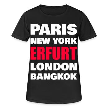 Ville d’Erfurt - T-shirt respirant Femme - noir - Devant - AI Model Female 172 light (172cm)