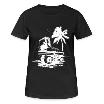 Rollschuhlaufen Zeichnung - Frauen T-Shirt atmungsaktiv - Schwarz - Vorne - AI Model Female 172 light (172cm)