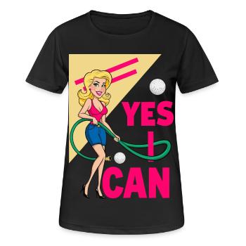 Golfball und Gartenschlauch saugen - Frauen T-Shirt atmungsaktiv - Schwarz - Vorne - AI Model Female 172 light (172cm)