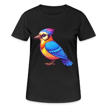 Blue Jay Bunte Kawaii Cartoon Figur Clipart - Frauen T-Shirt atmungsaktiv - Schwarz - Vorne - AI Model Female 172 light (172cm)