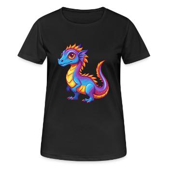 Basilisk Bunte Kawaii Cartoon Figur Clipart - Frauen T-Shirt atmungsaktiv - Schwarz - Vorne - AI Model Female 172 light (172cm)