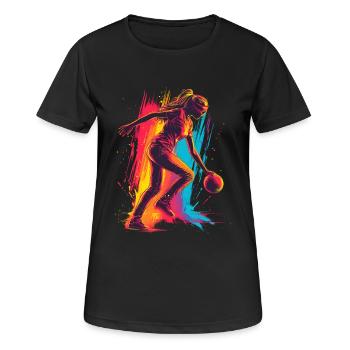 Chapeau melon - T-shirt respirant Femme - noir - Devant - AI Model Female 172 light (172cm)