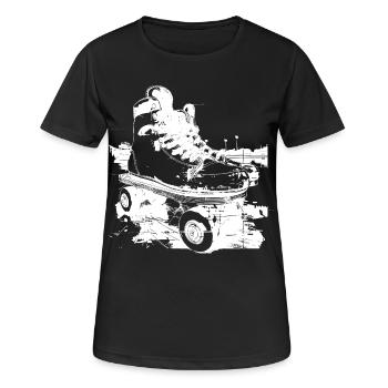 Roller Skates Graphic - Women's Breathable T-Shirt - black - Front - AI Model Female 172 light (172cm)