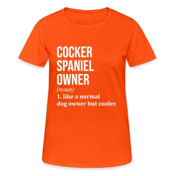 Cocker Spaniel - T-shirt respirant Femme - orange néon - Devant - AI Model Female 172 dark (172cm)