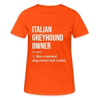 Windhund - Frauen T-Shirt atmungsaktiv - Neonorange - Vorne - AI Model Female 172 dark (172cm)