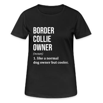 Border Collie - T-shirt respirant Femme - noir - Devant - AI Model Female 172 light (172cm)