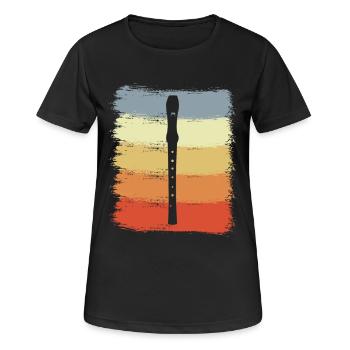 Vintage Flöte - Frauen T-Shirt atmungsaktiv - Schwarz - Vorne - AI Model Female 172 light (172cm)
