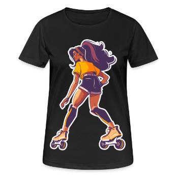 Roller skater - Women's Breathable T-Shirt - black - Front - AI Model Female 172 light (172cm)