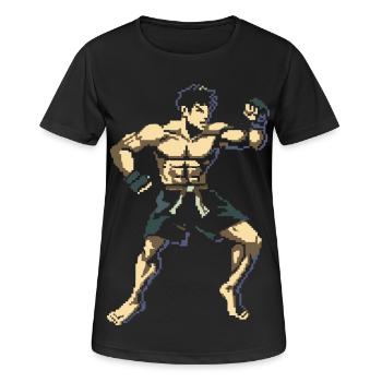 Graphiques Kickboxer Pixel - T-shirt respirant Femme - noir - Devant - AI Model Female 172 light (172cm)