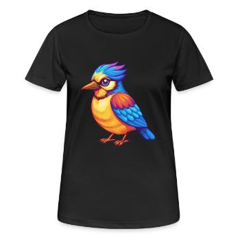 Jay Bird Bunte Kawaii Cartoon Figur Vogel - Frauen T-Shirt atmungsaktiv - Schwarz - Vorne - AI Model Female 172 light (172cm)