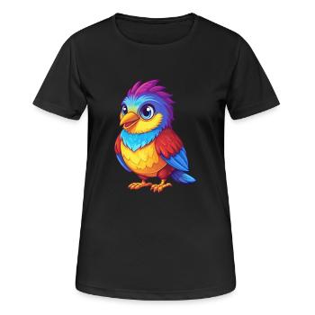 Kuckuck Bunt Kawaii Cartoon Figur Vogel - Frauen T-Shirt atmungsaktiv - Schwarz - Vorne - AI Model Female 172 light (172cm)